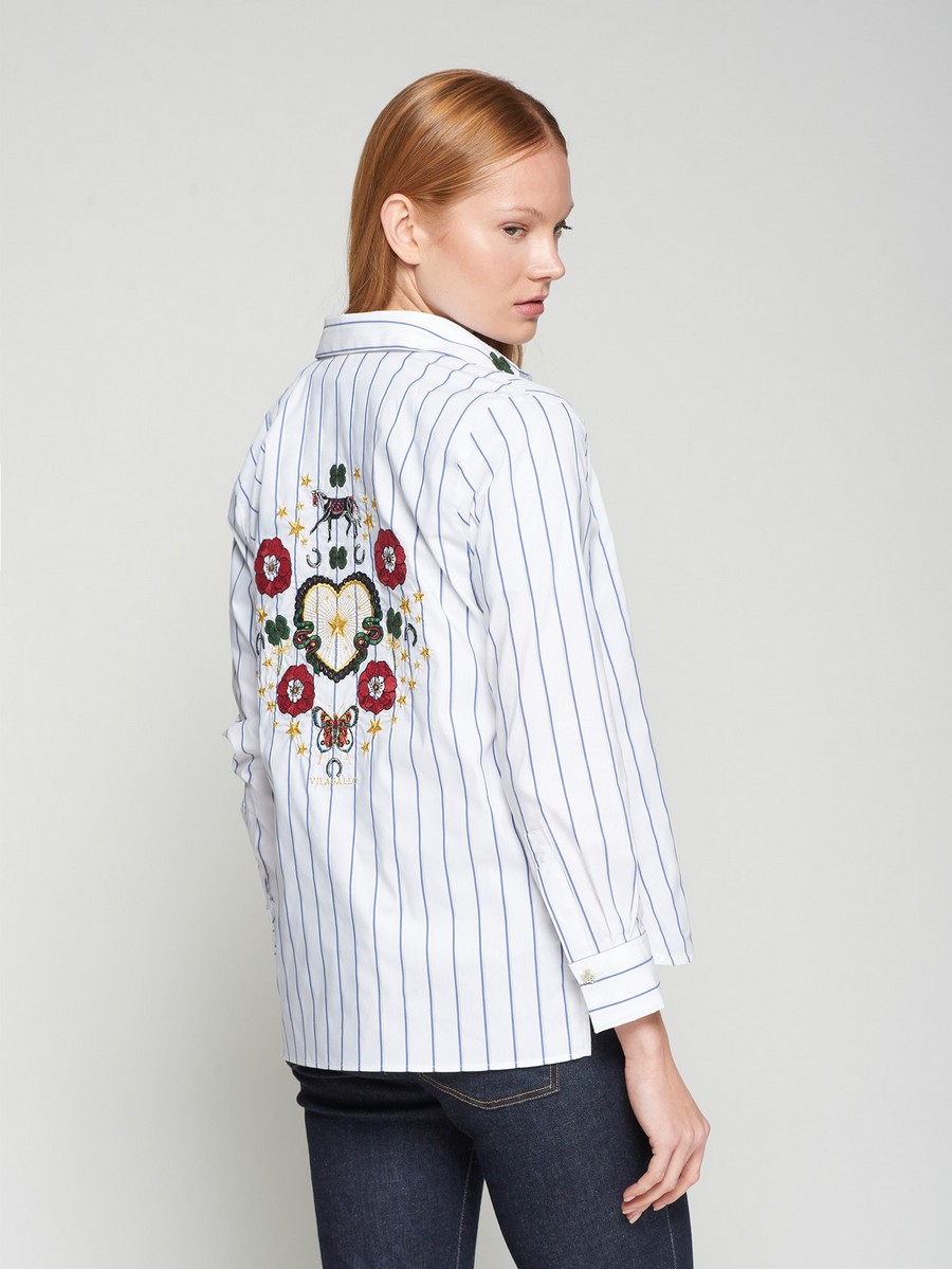 Vilagallo Γυναικείο Πουκάμισο Straight Fit Με Κέντημα φωτογραφία