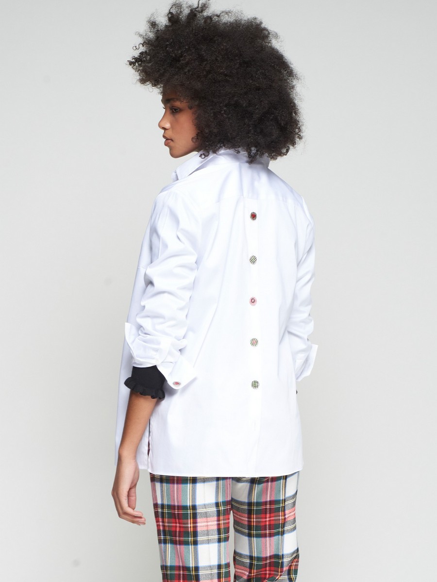 Vilagallo Γυναικείο Πουκάμισο Regular Fit Βαμβακερό Με Statement Κουμπιά Στην Πλάτη