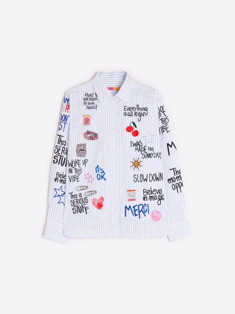 Vilagallo Vilagallo Γυναικείο Πουκάμισο Printed Regular Fit Βαμβακερό - 4