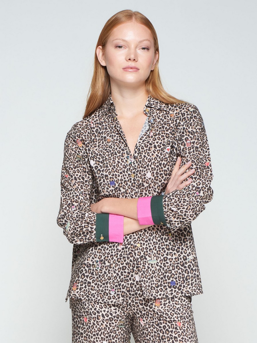 Vilagallo Vilagallo Γυναικείο Πουκάμισο Με Print Animal & Retiro Motifs
