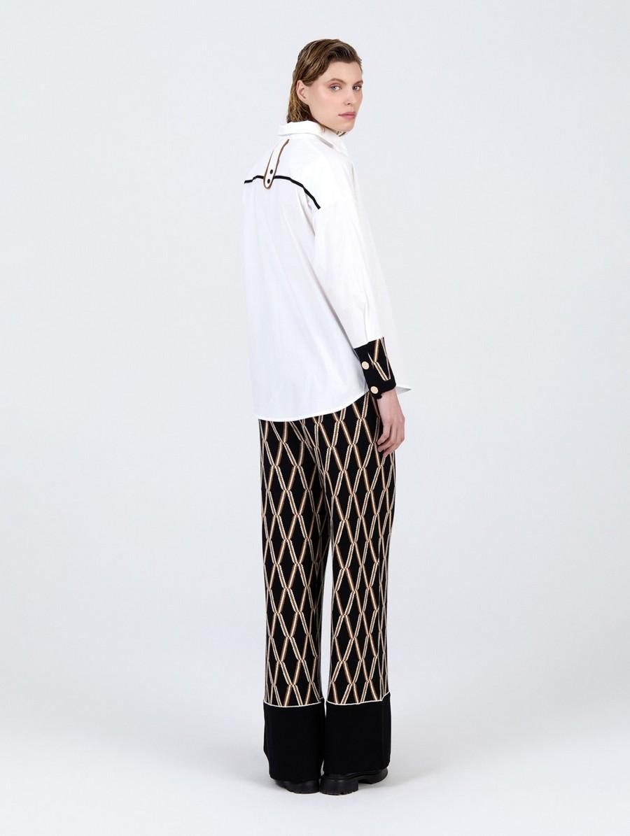 Skatie Γυναικείο Βαμβακερό Πουκάμισο Με Γεωμετρικές Λεπτομέρειες φωτογραφία