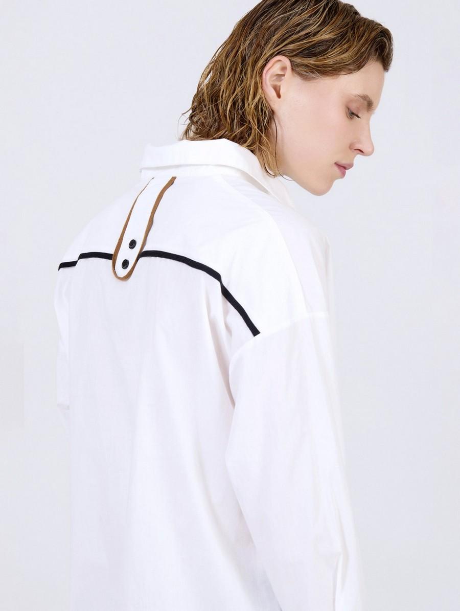 Skatie Γυναικείο Βαμβακερό Πουκάμισο Με Γεωμετρικές Λεπτομέρειες φωτογραφία