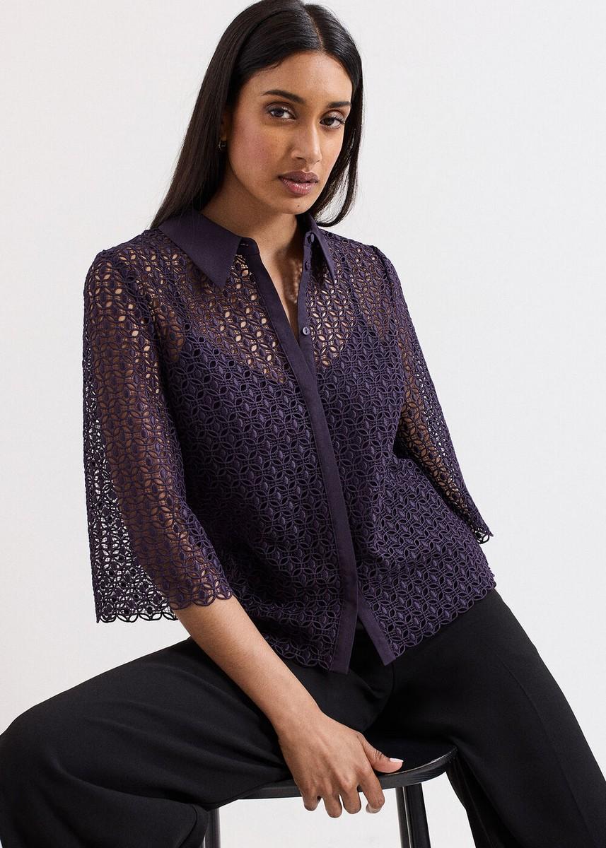 Phase Eight Γυναικείο Πουκάμισο με Κέντημα Broderie φωτογραφία