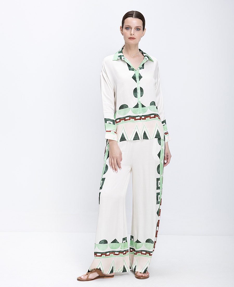 Anonyme Γυναικείο Πουκάμισο Με Γεωμετρικό Print Και Γιακά φωτογραφία