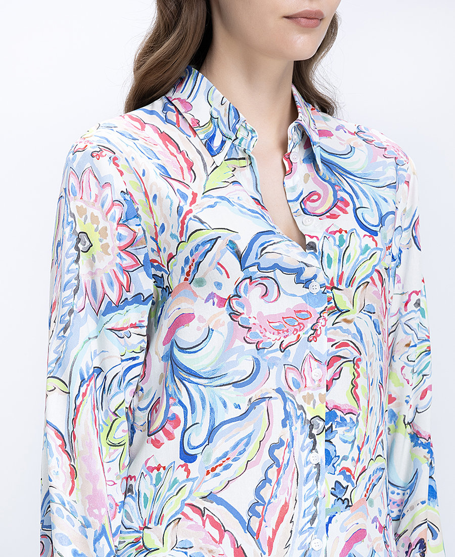 Bianca Γυναικείο Πουκάμισο Floral Regular Fit Από Βισκόζη - 4