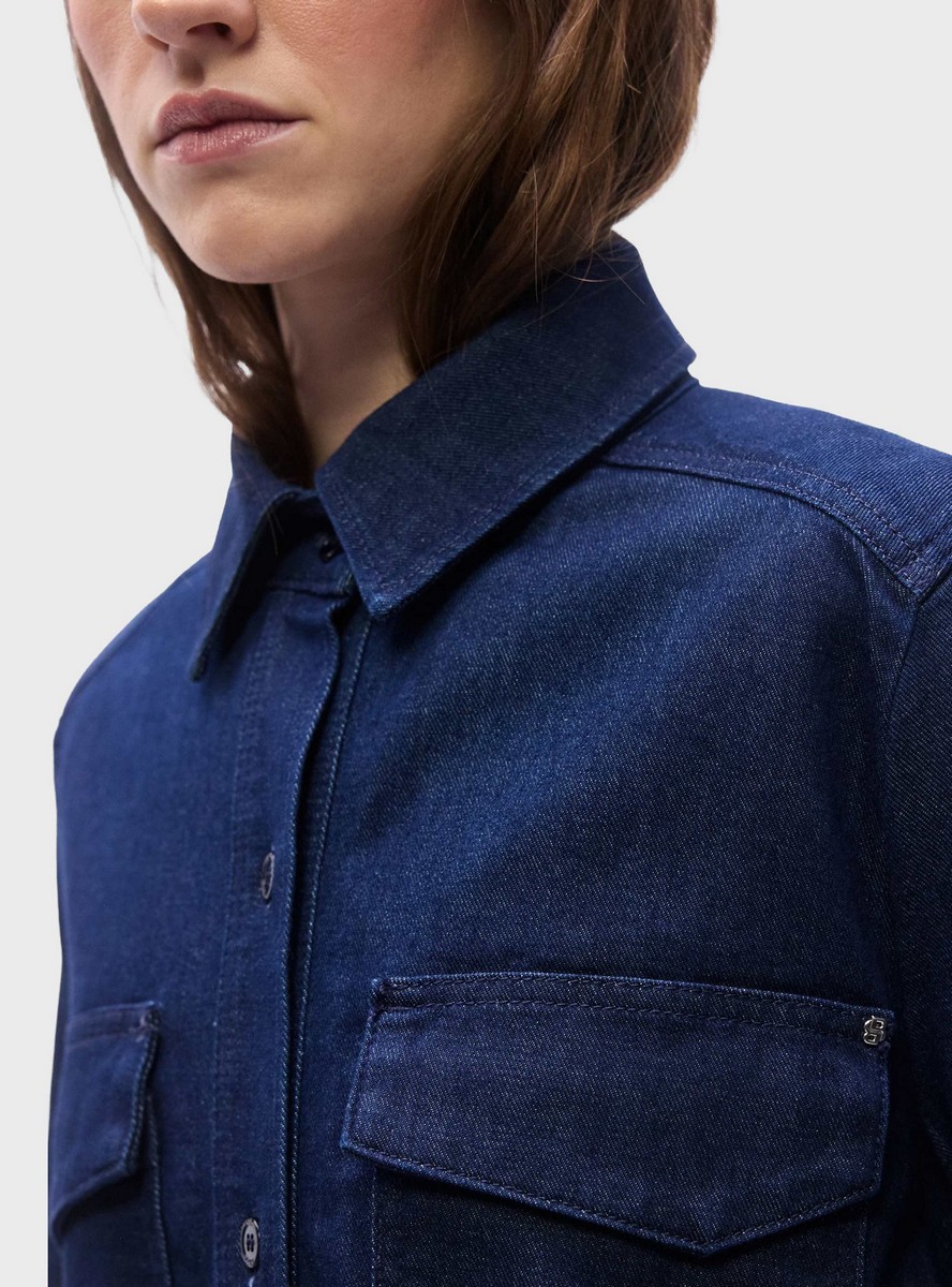 Boss Boss Γυναικείο Πουκάμισο Regular Fit Με Italian Stretch Denim - 5