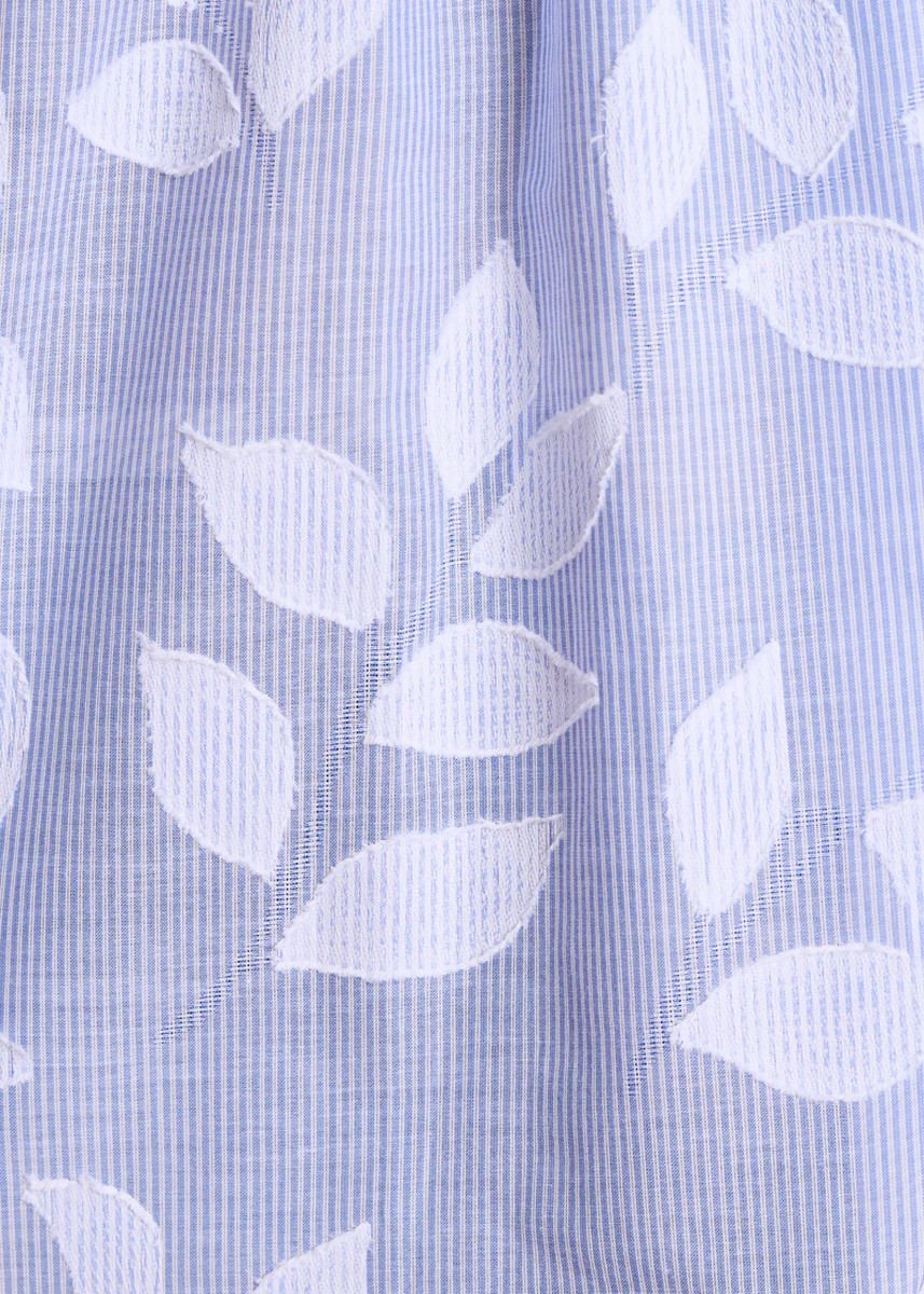 La Fee Maraboutee La Fee Maraboutee Γυναικεία Βαμβακερή Μπλούζα Με Floral Και Ριγέ Print Mao Collar Loose Fit - 5