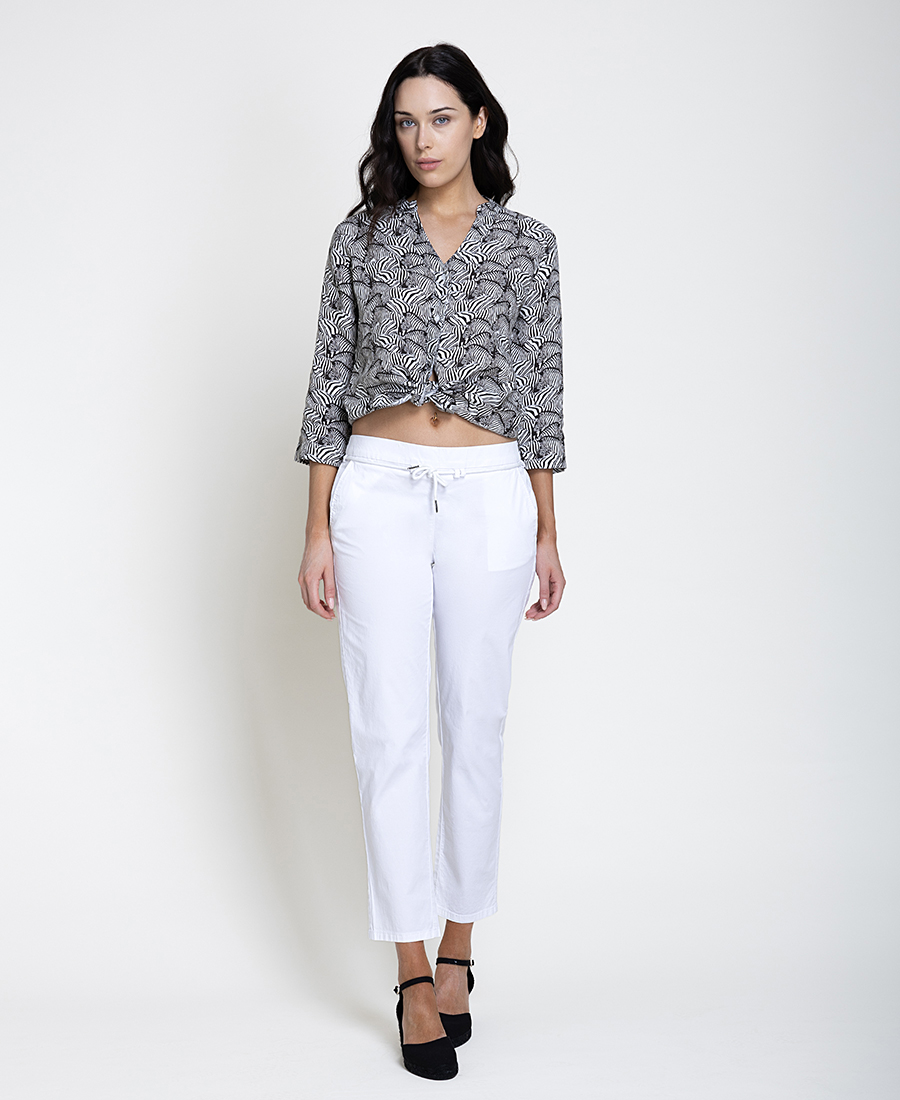 Clarina Γυναικείο Λινό Πουκάμισο Εμπριμέ Με Animal Print Για All-Day Εμφανίσεις - 2