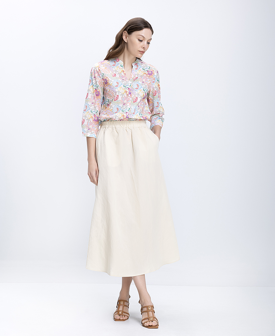 Γυναικείο Βαμβακερό Πουκάμισο Regular Fit Με Floral Print φωτογραφία