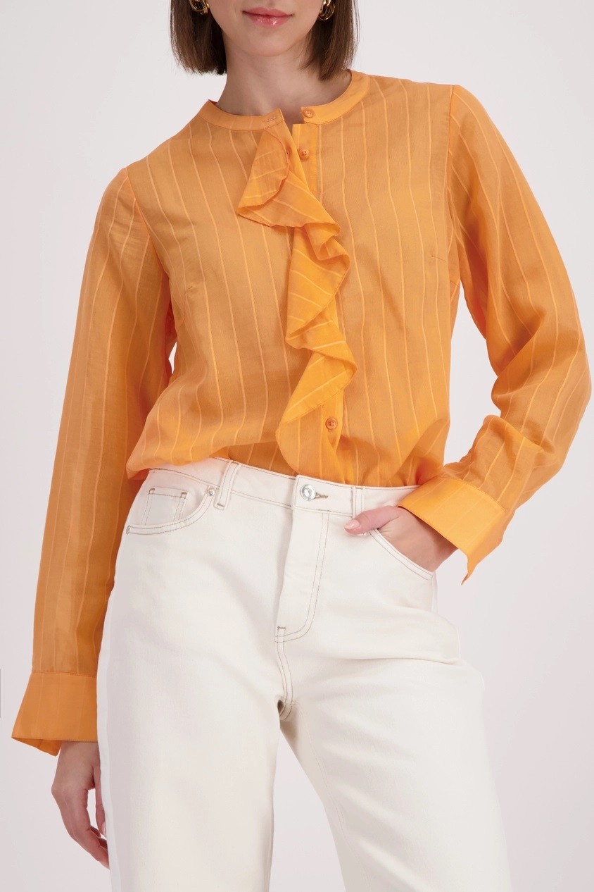 Monari Γυναικείο Πουκάμισο Με Βολάν Λεπτομέρειες Και Ρίγες