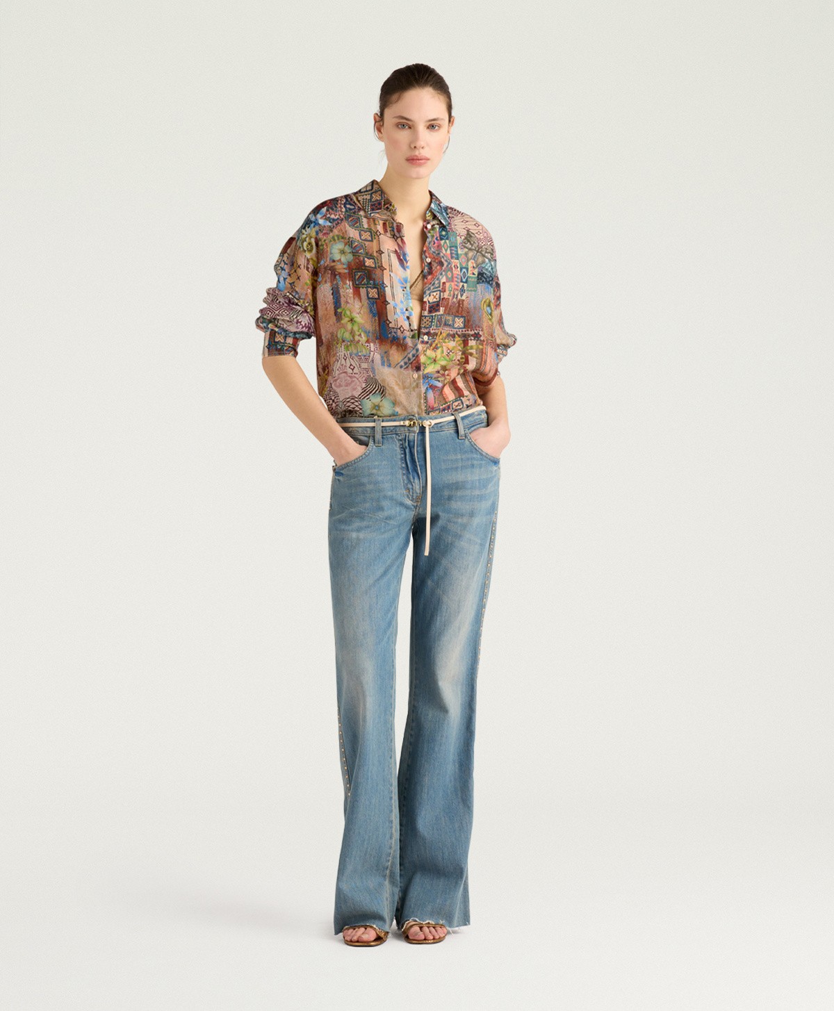 Momoni Γυναικείο Πουκάμισο Colinas Με Patchwork Σε Γήινες Αποχρώσεις φωτογραφία