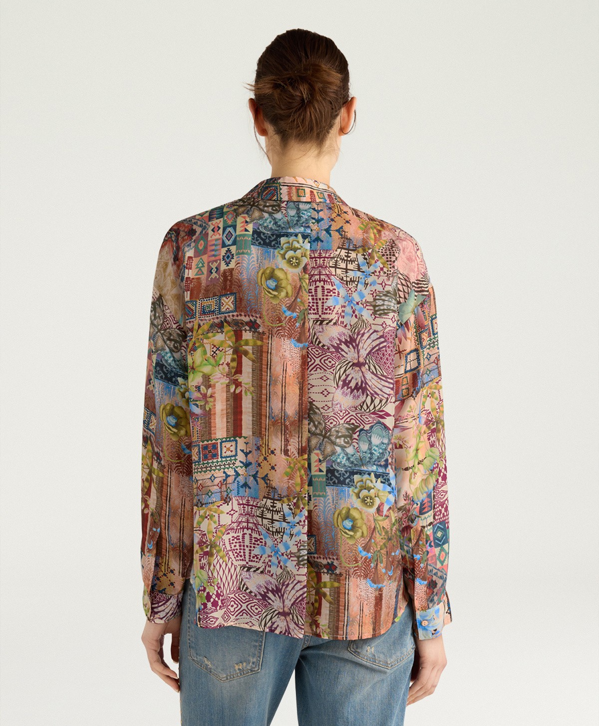 Momoni Γυναικείο Πουκάμισο Colinas Με Patchwork Σε Γήινες Αποχρώσεις φωτογραφία