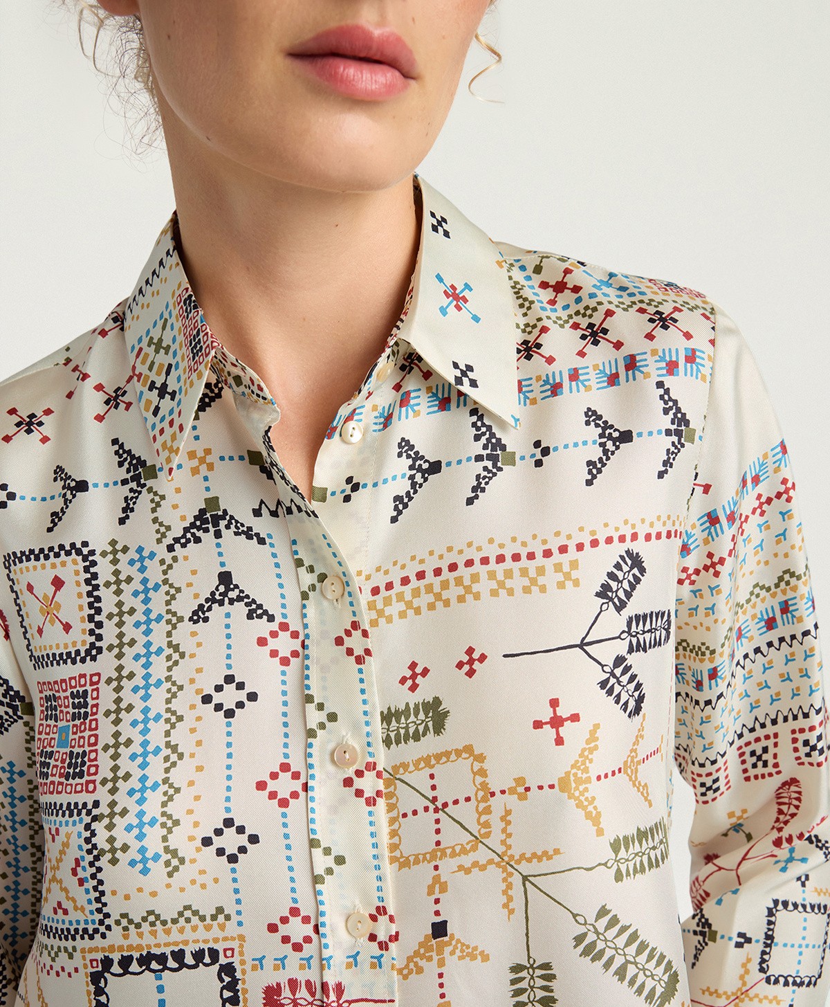Momoni Γυναικείο Πουκάμισο Arles Με Ethnic Μοτίβο φωτογραφία