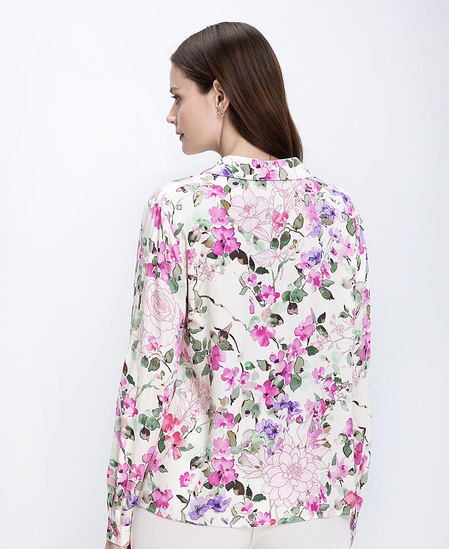 Laura Donini Γυναικείο Πουκάμισο Κανονική Γραμμή Με Floral Print - 3