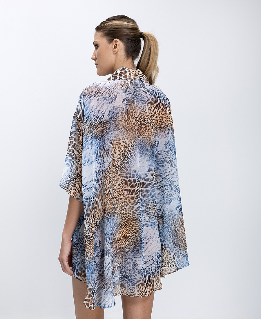 Crool Γυναικεία Oversized Πουκαμίσα Με Animal Print