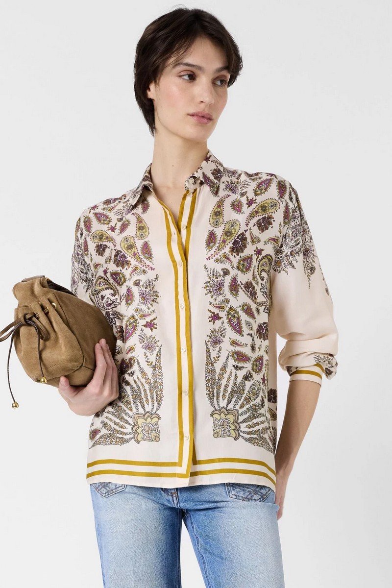 Gerard Darel Γυναικεία Πουκαμίσα Paisley Regular Fit Με Foulard Print