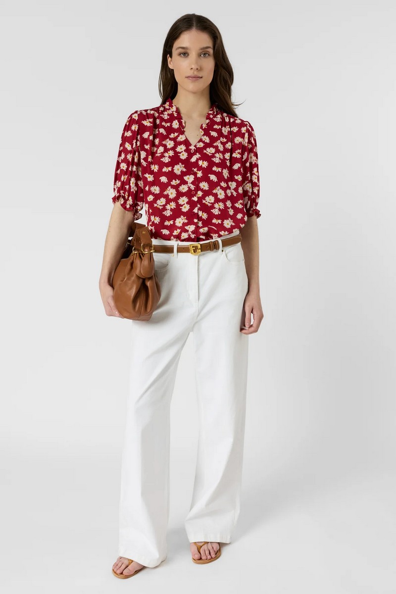 Gerard Darel Γυναικεία Πουκαμίσα Floral Regular Fit Με Βολάν Γιακά φωτογραφία