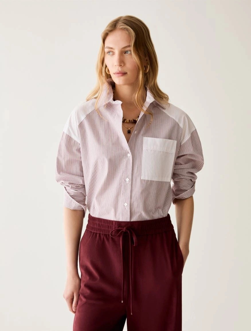 Penny Black Pennyblack Γυναικείο Ριγέ Βαμβακερό Πουκάμισο Oversized Fit Για Smart Casual Εμφανίσεις