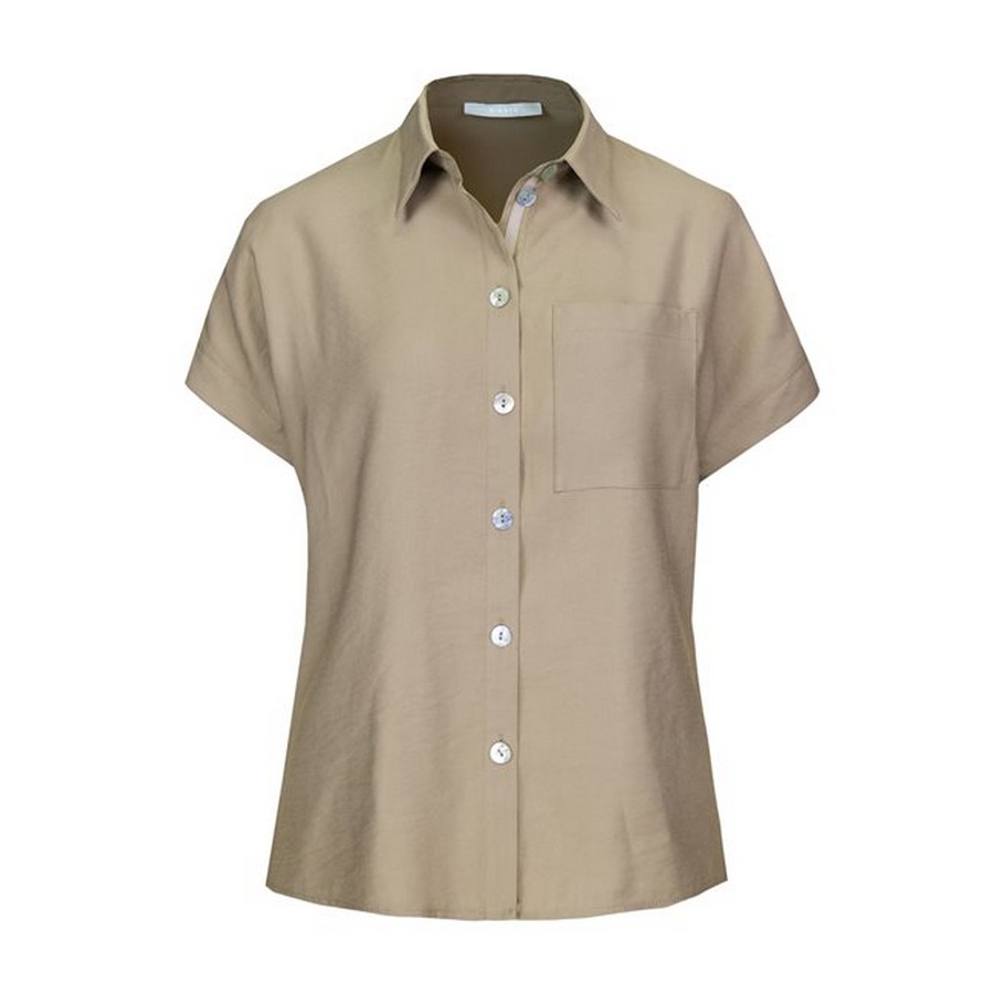 Bianca Γυναικείο Πουκάμισο Sabea Regular Fit Μπεζ φωτογραφία