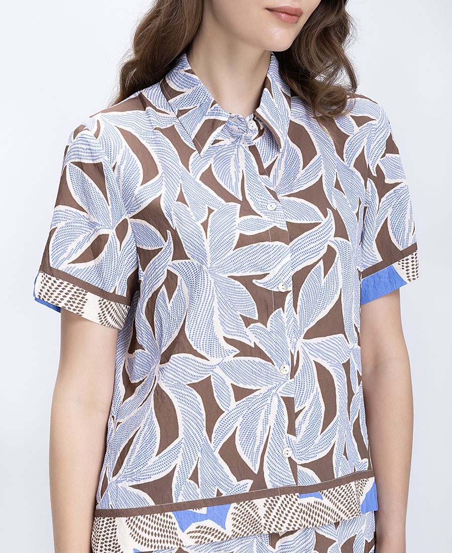 Γυναικεία Πουκαμίσα Tropical Regular Fit Με Contrast Λεπτομέρειες φωτογραφία