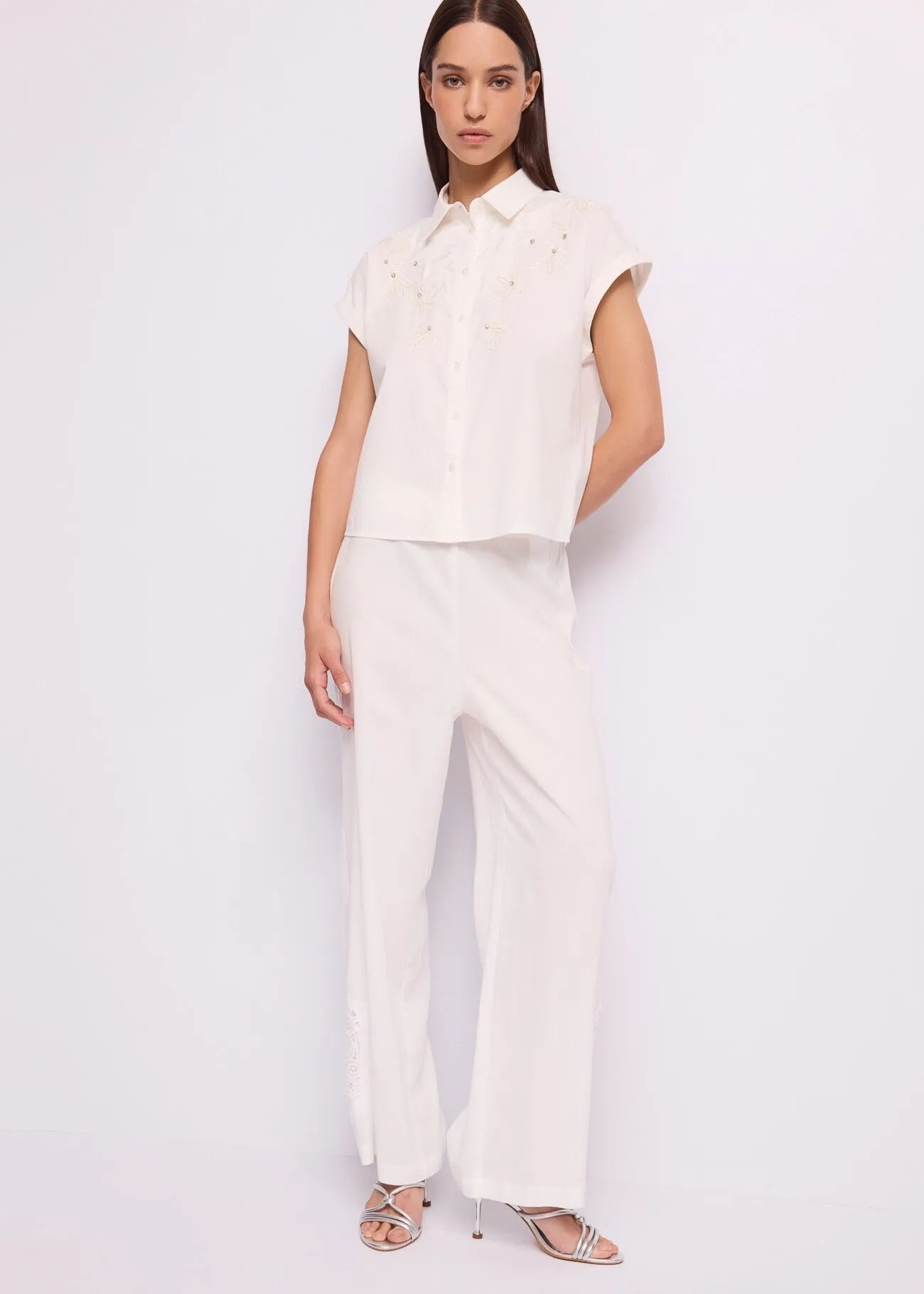 Gaudi Γυναικείο Πουκάμισο Βαμβακερό Με Κέντημα Και Strass φωτογραφία