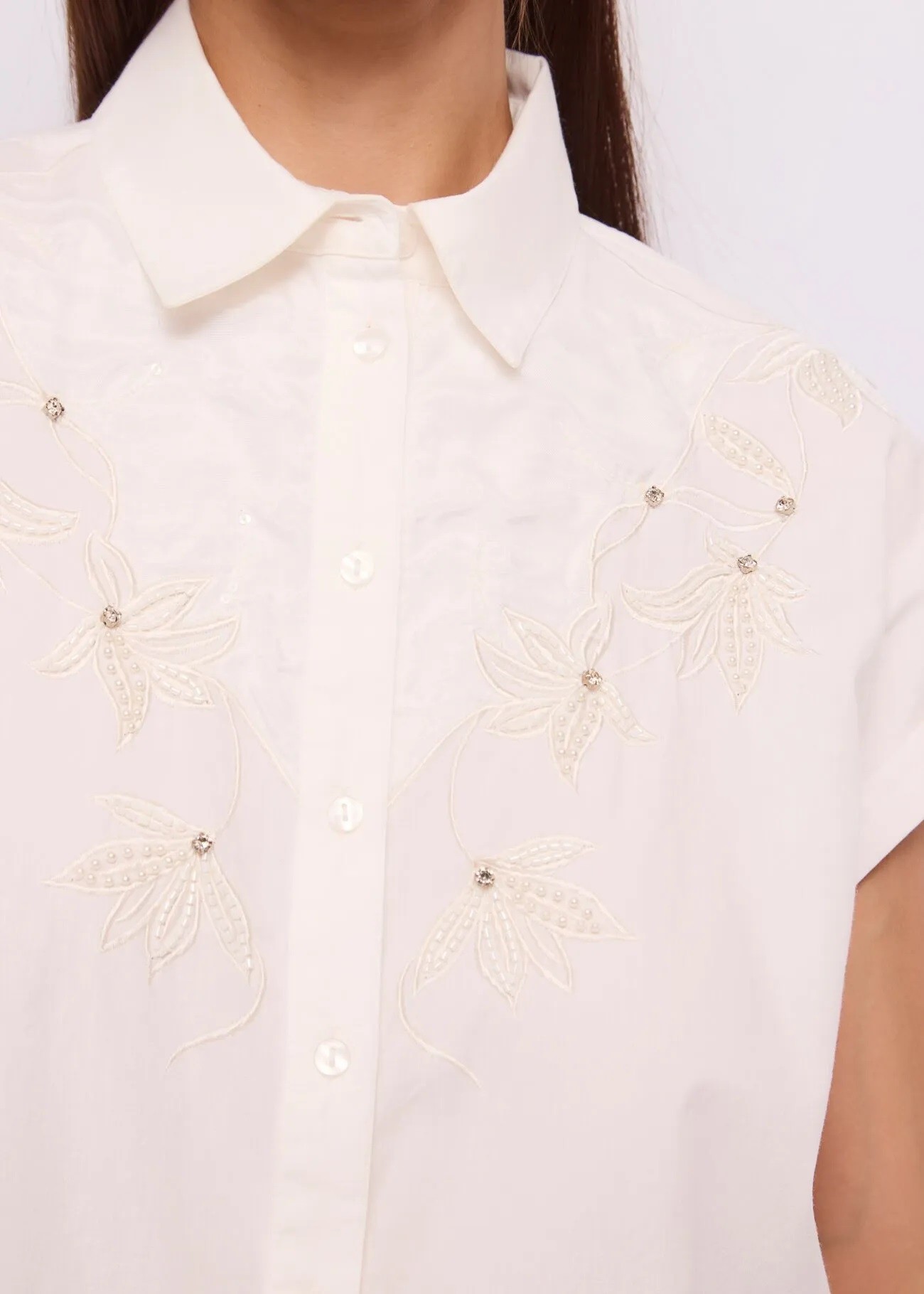 Gaudi Γυναικείο Πουκάμισο Βαμβακερό Με Κέντημα Και Strass φωτογραφία