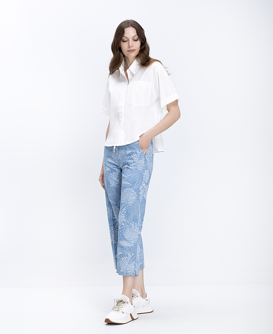 The Fashion People Γυναικείο Πουκάμισο Κοντομάνικο Relaxed Fit Με Patch Τσέπη φωτογραφία