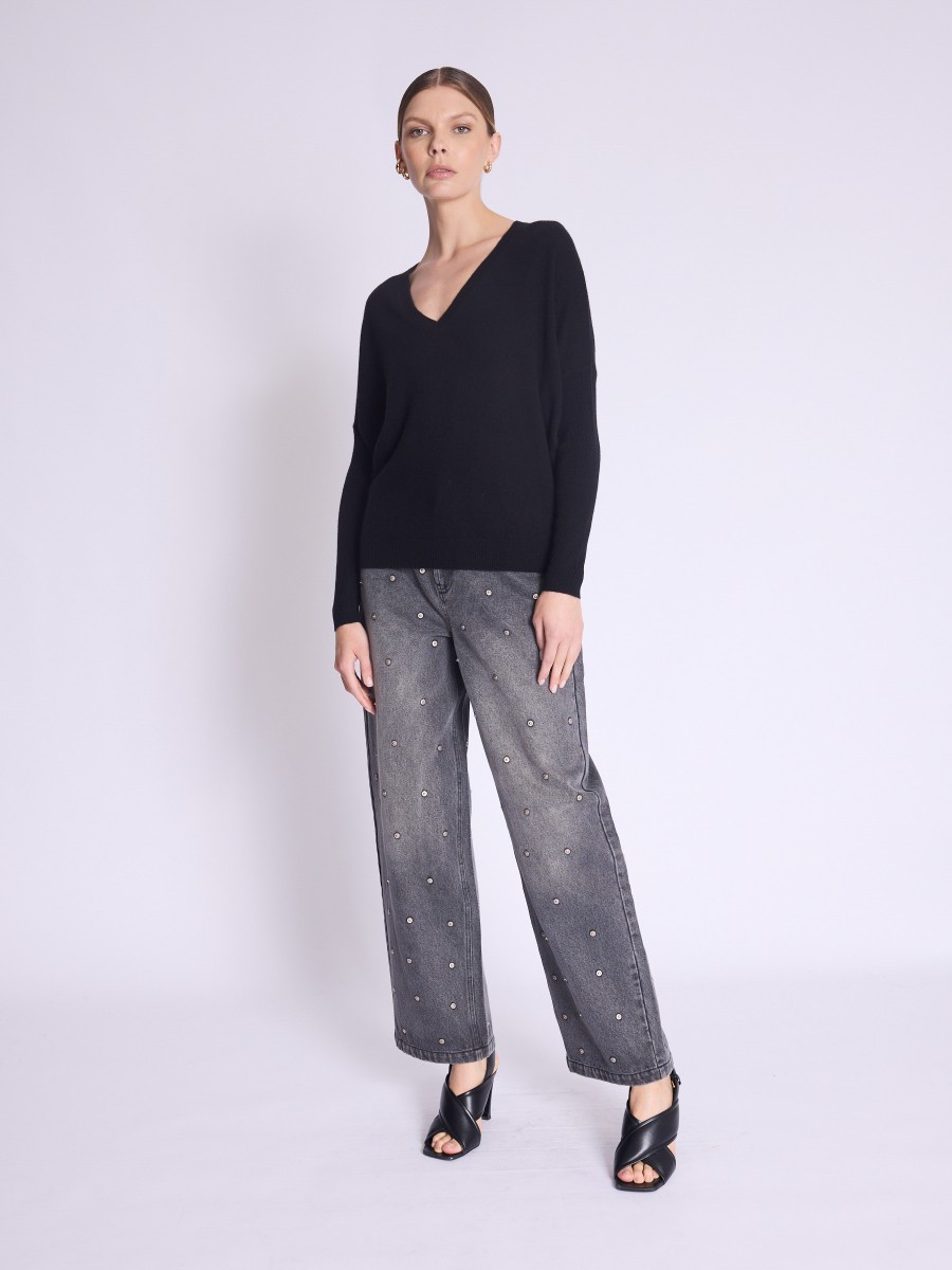 Berenice Γυναικείο Πουλόβερ V-Neck από Μαλλί και Κασμίρ Relaxed Fit φωτογραφία