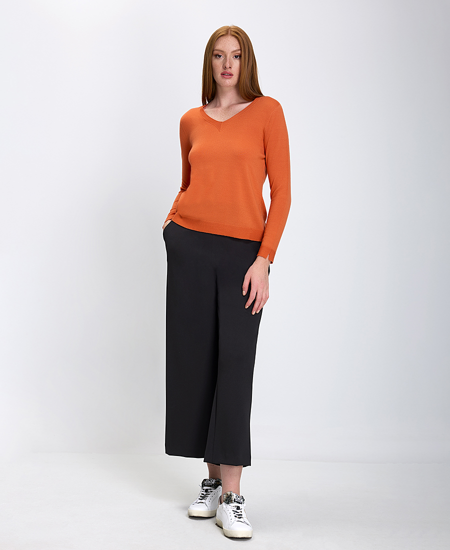 Γυναικεία Πλεκτή Μπλούζα με V Λαιμόκοψη Regular Fit φωτογραφία