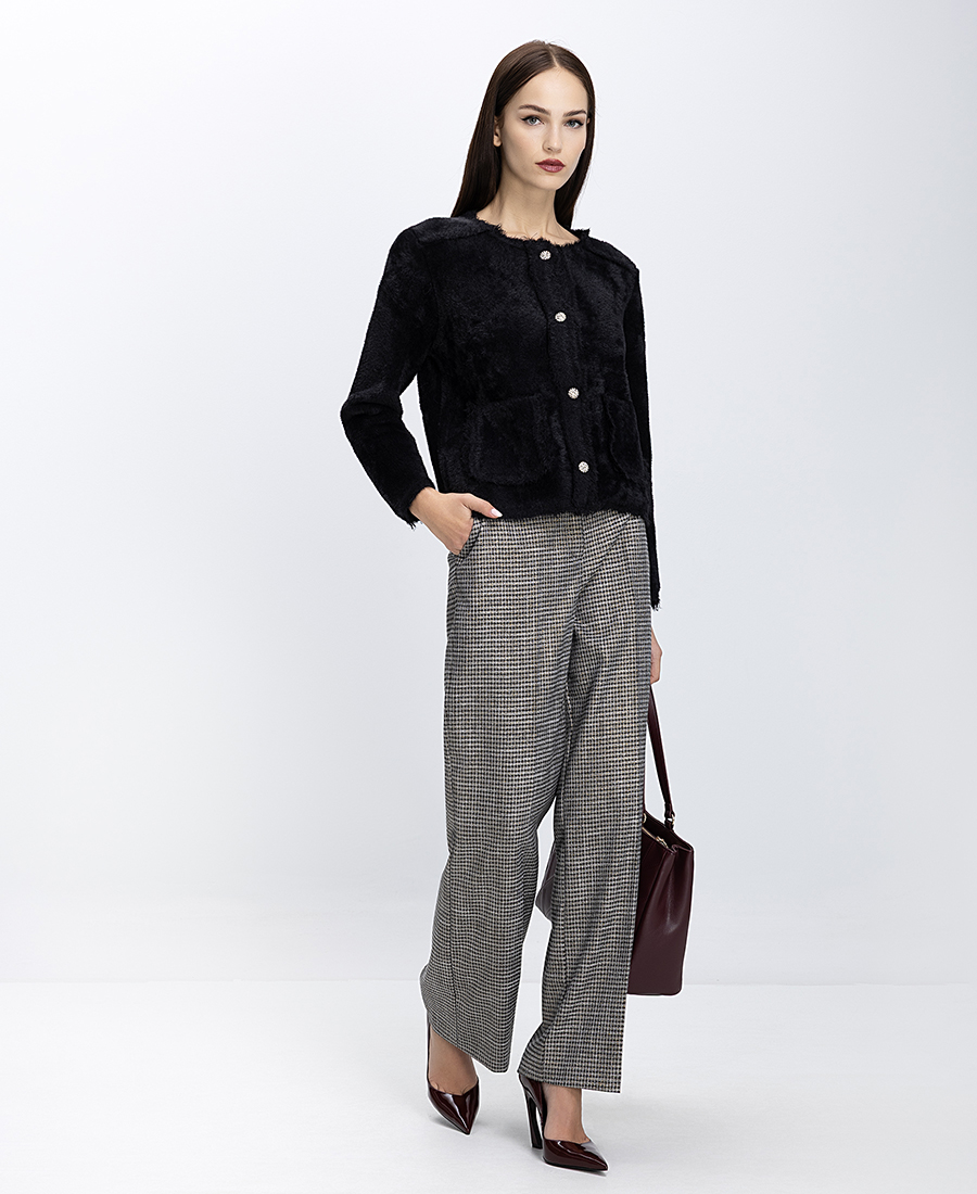 Γυναικεία Κοντή Ζακέτα Με Faux Fur φωτογραφία