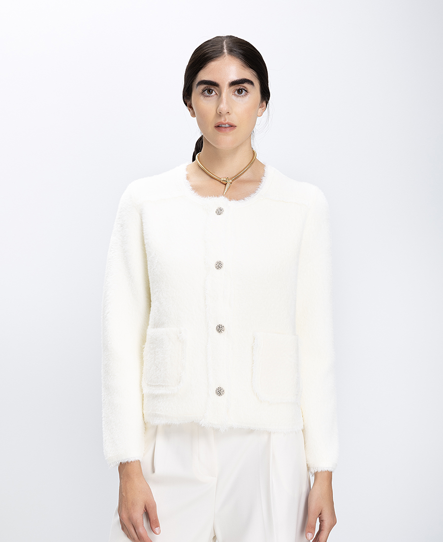 Γυναικεία Κοντή Ζακέτα Με Faux Fur