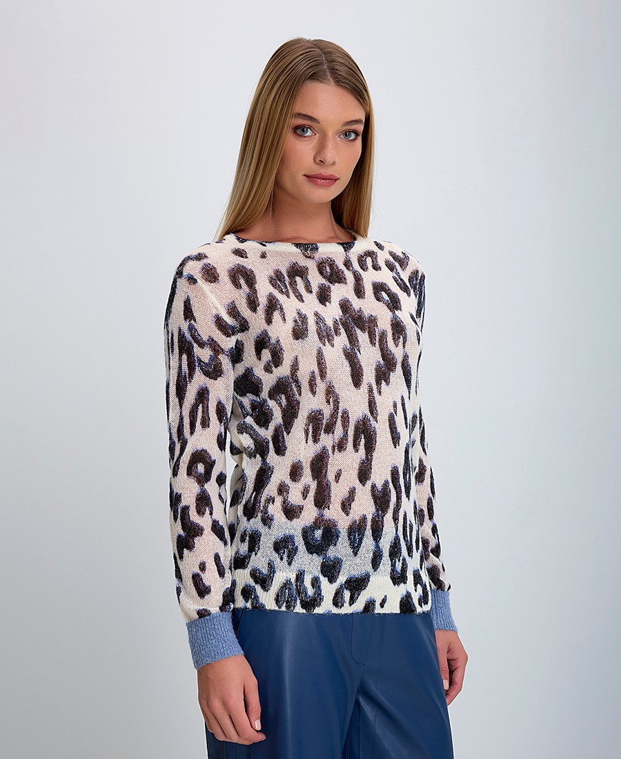 Gerry Weber Gerry Weber Γυναικεία Πλεκτή Μπλούζα Leopard Print σε Εμπριμέ