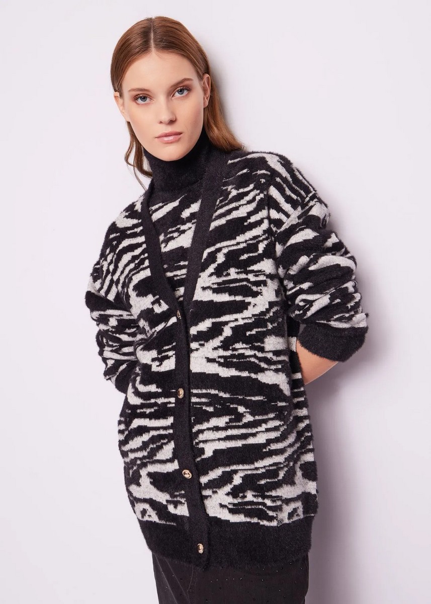 Gaudi Gaudi Γυναικεία Ζακάρ Ζακέτα σε Animal Print