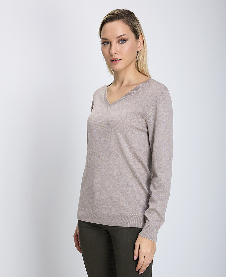  Γυναικείο Πλεκτό Μάλλινο (Merino) Λαιμοκόψη V Regular Fit 2025