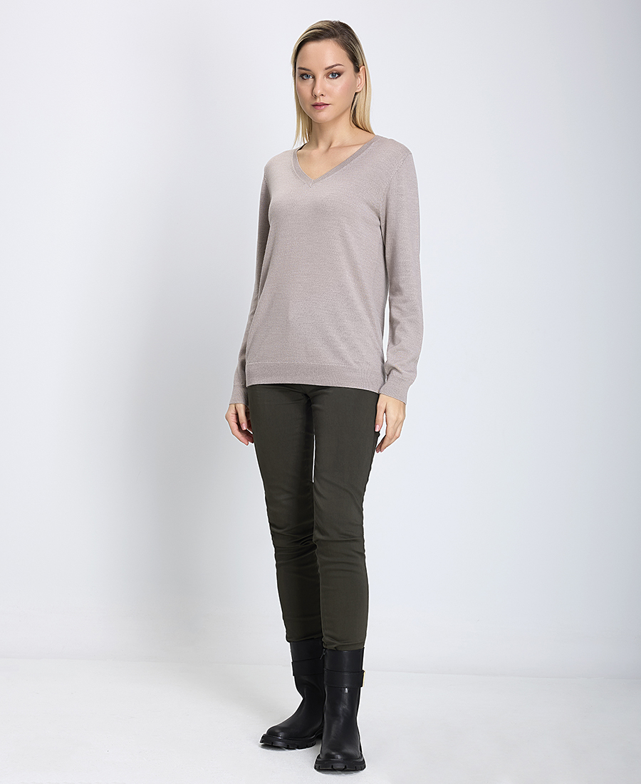 Γυναικείο Πλεκτό Μάλλινο (Merino) Λαιμοκόψη V Regular Fit φωτογραφία