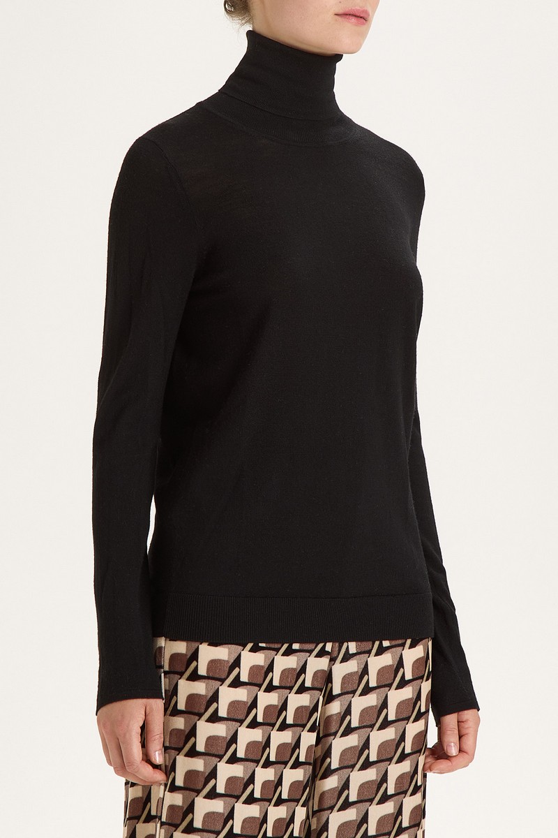 Maliparmi Γυναικείο Ζιβάγκο 100% Μαλλί Μερινός Μαύρο φωτογραφία