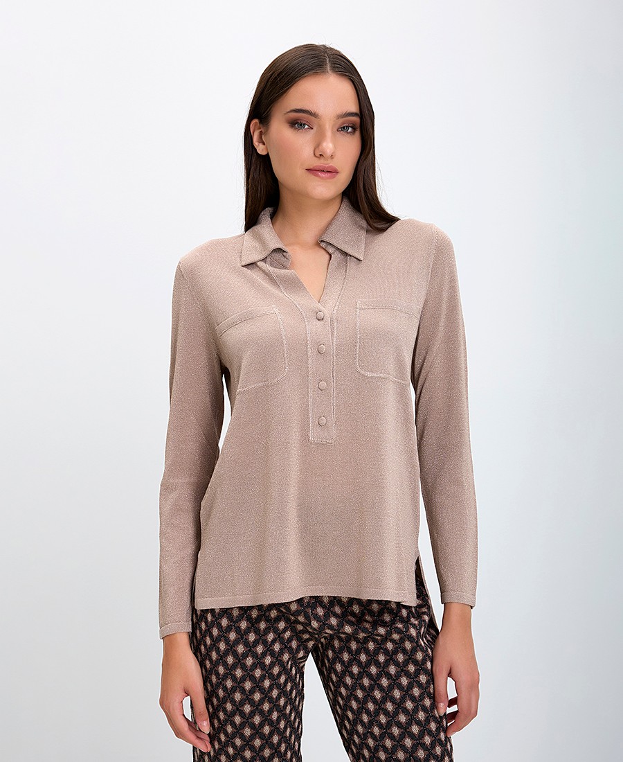 Maliparmi Γυναικείο Πουλόβερ Με Τσέπες White Sand