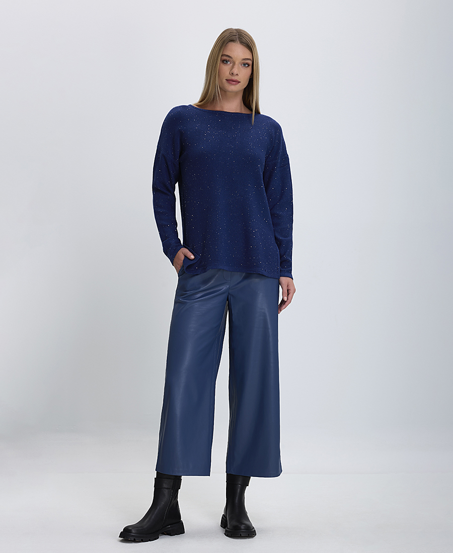 Γυναικεία Πλεκτή Μπλούζα με Παγιέτες Relaxed Fit φωτογραφία