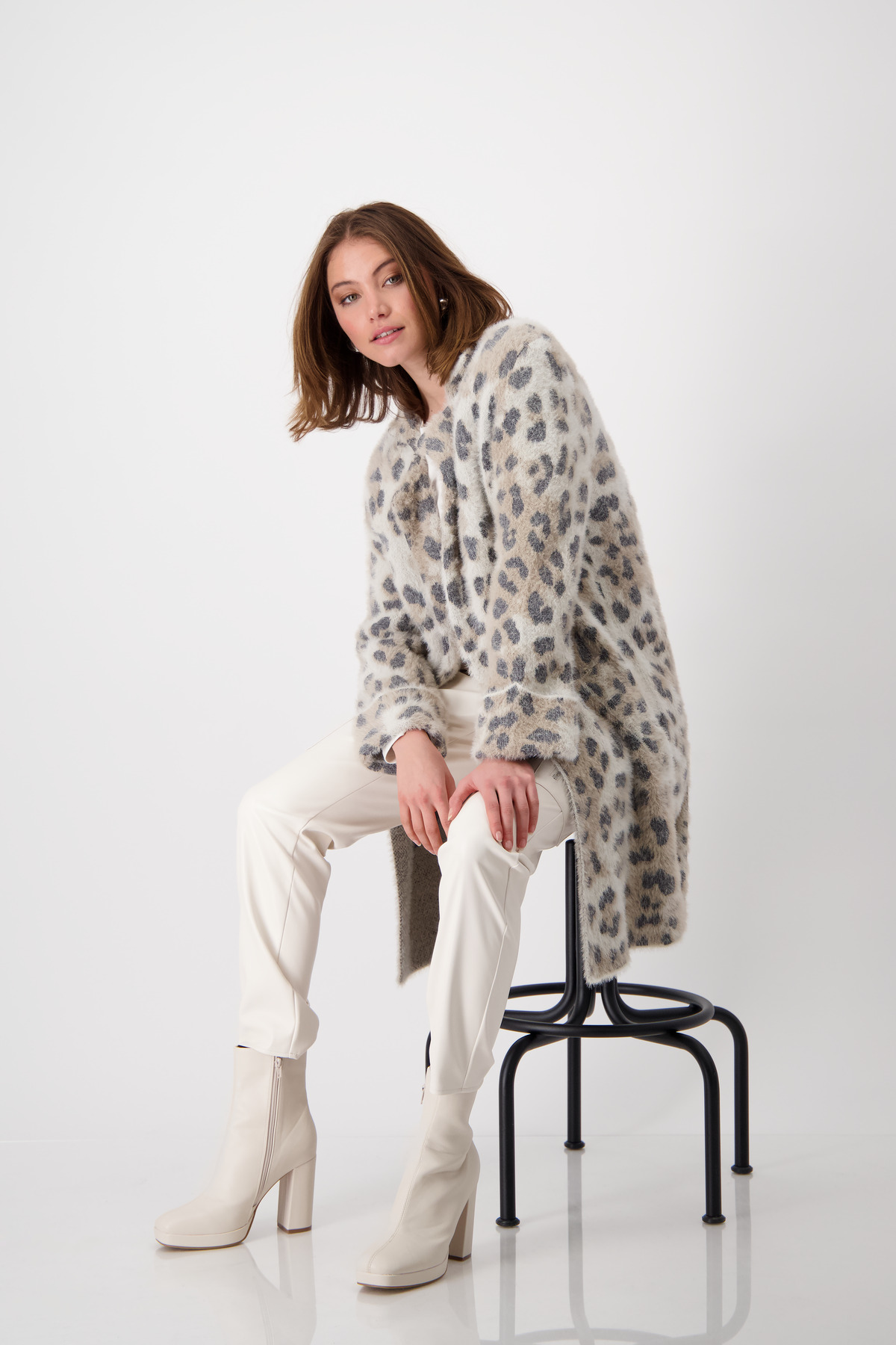 Monari Γυναικεία Ζακέτα Oversized Fit σε Animal Print φωτογραφία