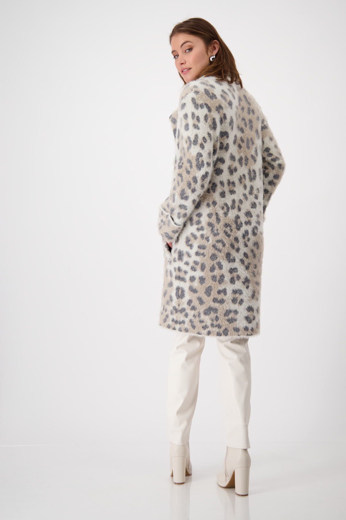 Monari Γυναικεία Ζακέτα Oversized Fit σε Animal Print φωτογραφία