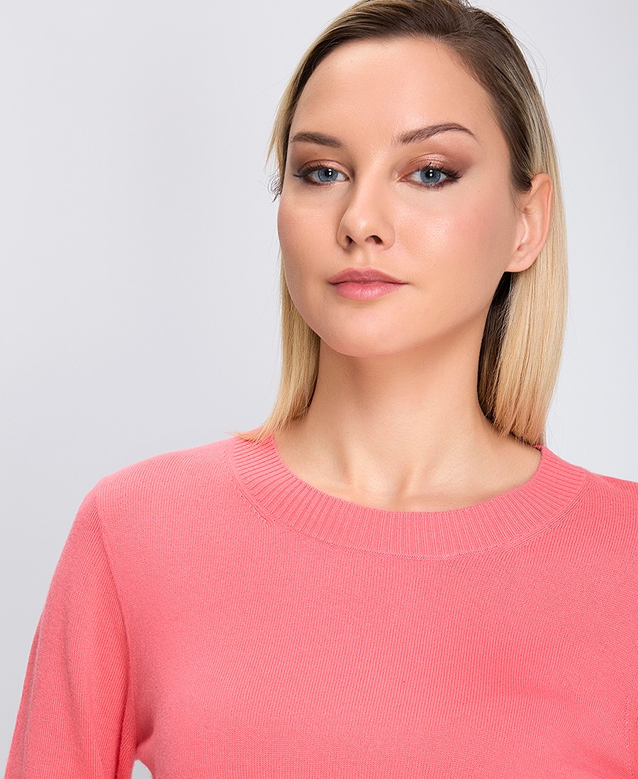 Clarina Γυναικείο Πλεκτό με Λαιμόκοψη Regular Fit - 4