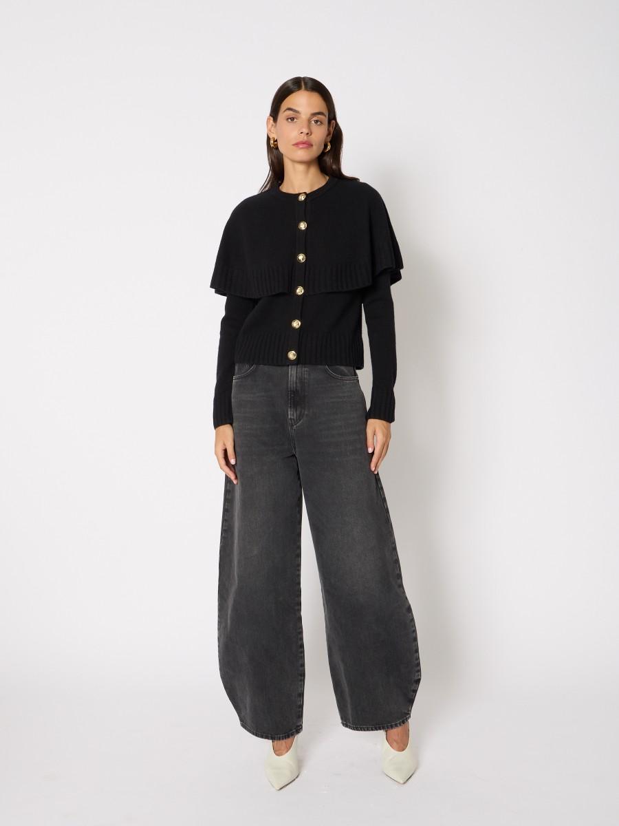 Berenice Γυναικεία Πλεκτή Ζακέτα Με Ναυτικό Γιακά Και Χρυσά Κουμπιά φωτογραφία