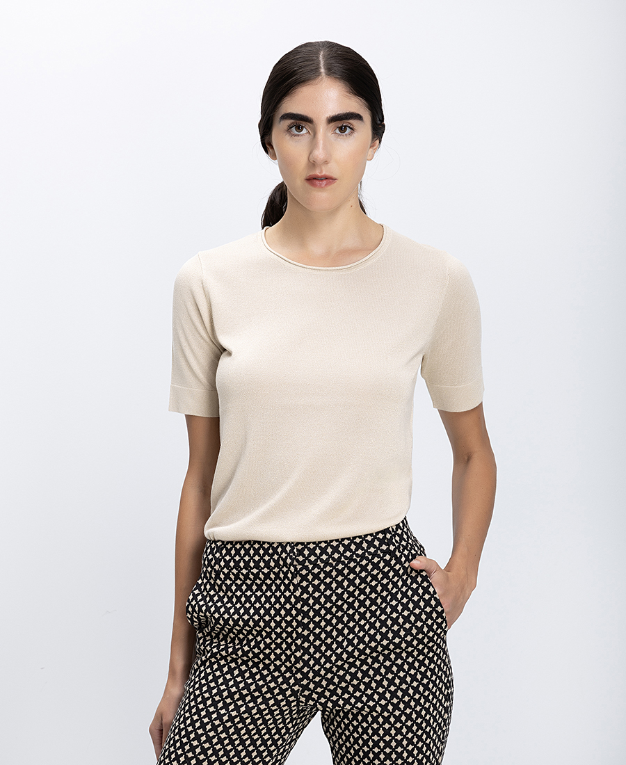 Γυναικείο Πλεκτό Τοπ Με Διακριτική Λάμψη Regular Fit