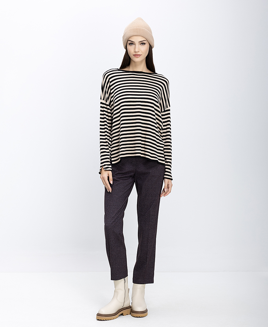 Maliparmi Γυναικείο Πλεκτό Ριγέ Με Πλαϊνά Ανοίγματα φωτογραφία