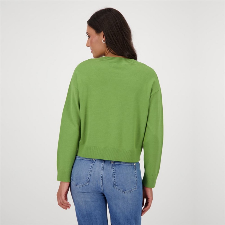 Monari Γυναικείο Πουλόβερ με Ριμπ Τελειώματα Regular Fit σε Πράσινο φωτογραφία