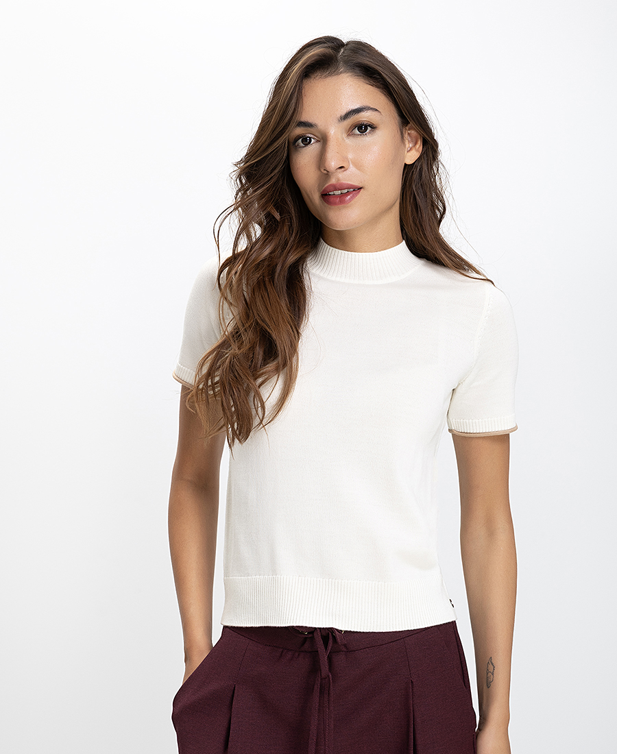 Penny Black Penny Black Γυναικεία Πλεκτή Μπλούζα Regular Fit Με Κοντά Μανίκια