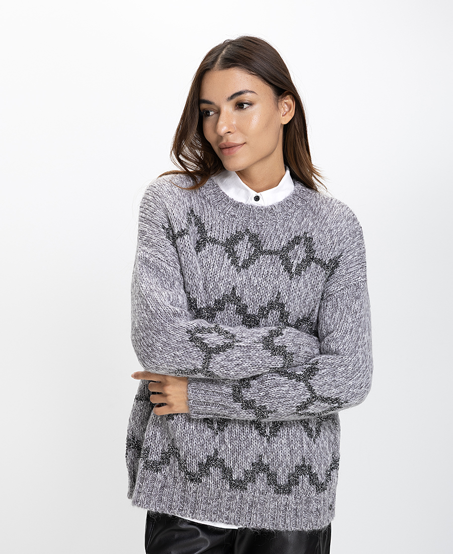 Penny Black Γυναικείο Πλεκτό Relaxed Fit Με Γεωμετρικό Μοτίβο