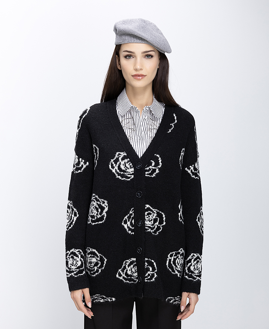 Gaudi Γυναικεία Πλεκτή Ζακέτα Με Floral Μοτίβο