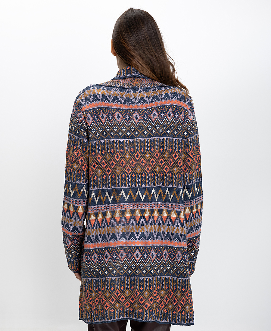 Luna Llena Γυναικεία Πλεκτή Ζακέτα Regular Fit Με Έθνικ Σχέδιο φωτογραφία