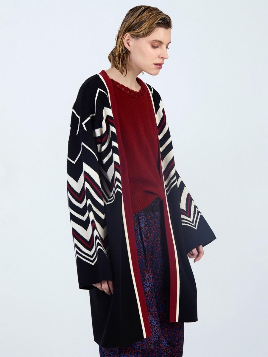 Skatie Γυναικεία Πλεκτή Ζακέτα Με Γεωμετρικό Print φωτογραφία